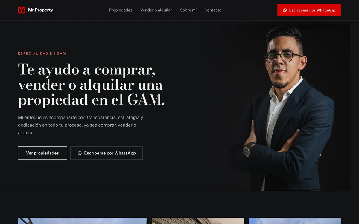 Portada del sitio de Mr. Property